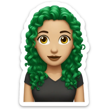 Reina de pelo rizado y ojos verdes sticker