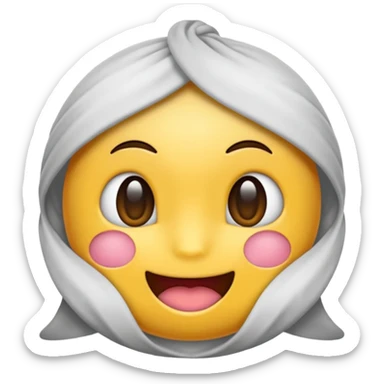 một emoji cảm xúc hạnh phúc, chỉ gồm 2 con mắt,  mắt trắng, má hồng sticker