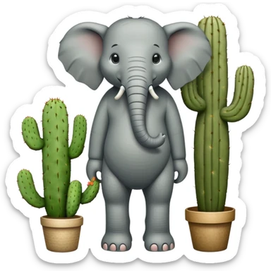 A elefant in a cactus with sandals  sticker