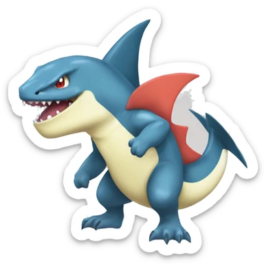 Sharpedo-Charmeleon-Gible-Larvitar-Fakémon Full Body sticker