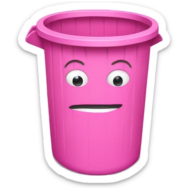 Pink trash can sticker