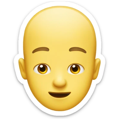 Yellow full face emoji. No hair. Only one eye is half closed. sticker