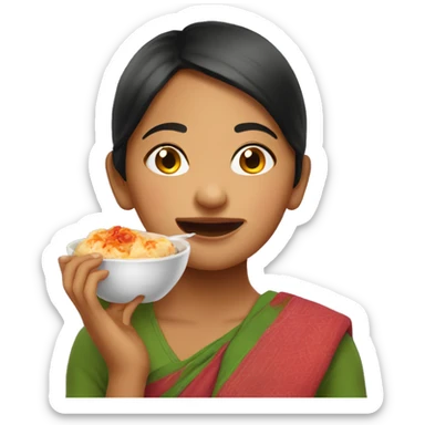 nepali girl eating momo sticker