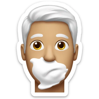 Guy with Greek yogurt on his face sticker