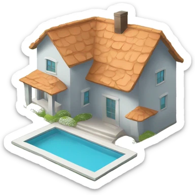Illustration of a house with question marks floating around it. sticker