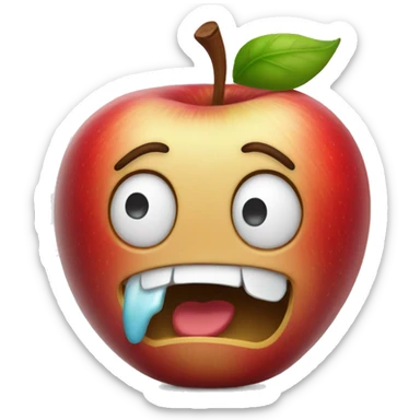 Crying laughing Apple sticker