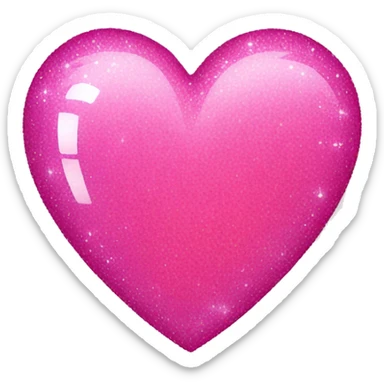 Pink sparkly heart sticker
