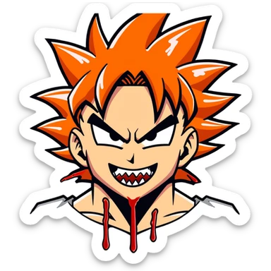 Goku Anime Face Vampire sticker
