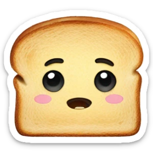 Slice of toast with little feet , running away sticker
