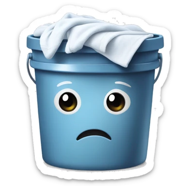 laundry bucket mascot with muscles  and looks cool sticker