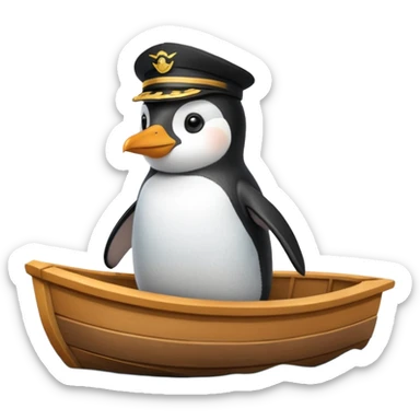 Penguin driving boat sticker