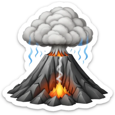 dry volcano, smoke sticker