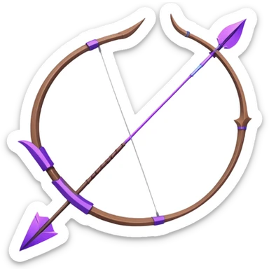 Purple bow and arrow sticker