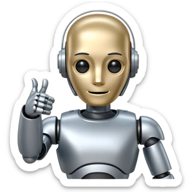The ai robot shows Thumbs Up frontal  sticker