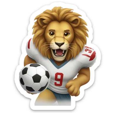 Lion playing football  sticker