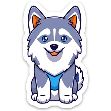 Husky Siberian like a Weezer sticker