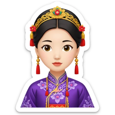 chinese girl in traditional costume sticker