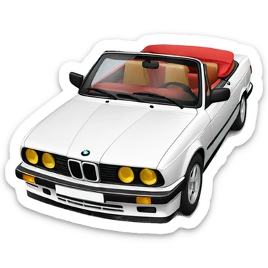 Red bmw e30 convertible sticker