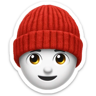 Red winter beanie no person sticker