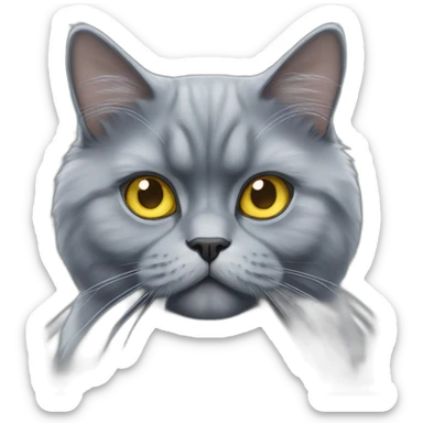 Blue grey Persian cat With yellow eyes sticker