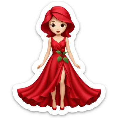 red rose dress no body sticker
