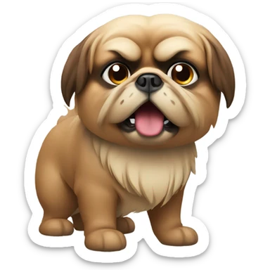 Dog pekines marrón enojada sticker