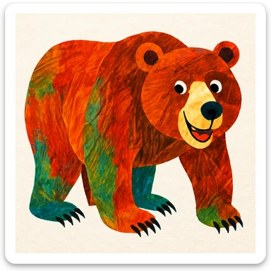Eric carle grizzly bear sticker