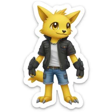 cute cool edgy Digimon-Fakemon-animal full body sticker