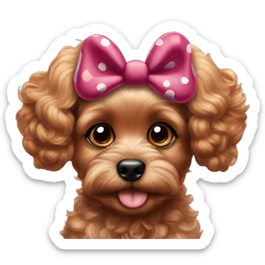 Ruby cavapoo puppy Minnie mouse ears sticker