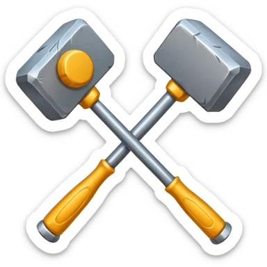 croisement de 2 marteaux différent (en mode duel, qui des deux va gagner) sticker