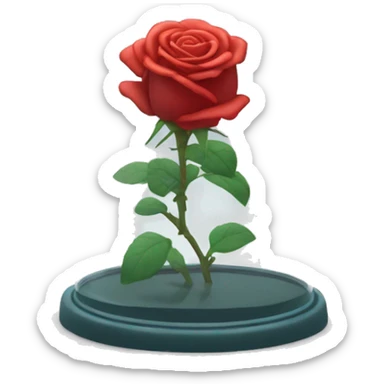 Rose under glass dome sticker
