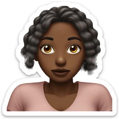 Black girl rolling her eyes sticker