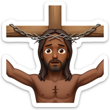 Dark skin Jesus on the crucifix  sticker