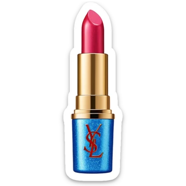 Rose design glittery light blue ysl lipstick tube sticker