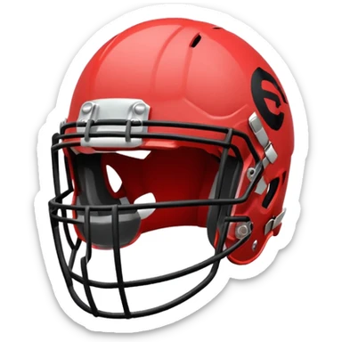College football player helmet in light red color sticker