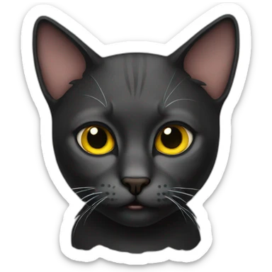 cat-black-sick sticker