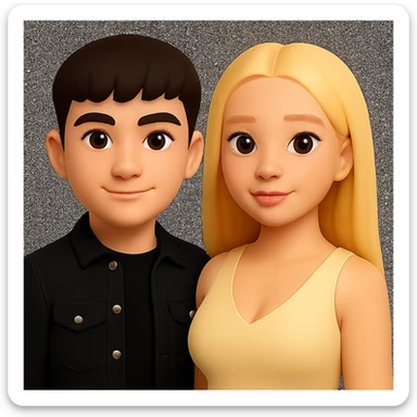 Slightly increase the volume of the upper body of the girl and rotate her to face forward. Maintain the cartoonish 3D style. Keep the background transparent. sticker