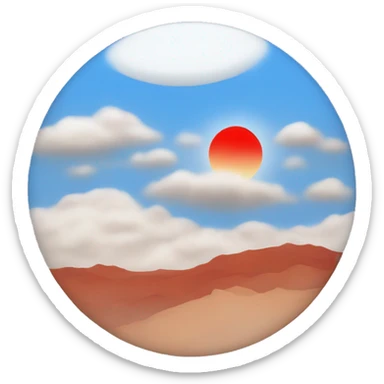 Blue sky, white sun and red earth  sticker