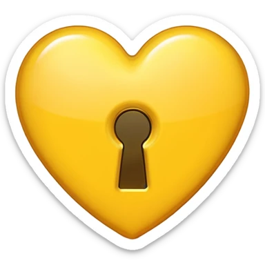 yellow heart with a keyhole sticker