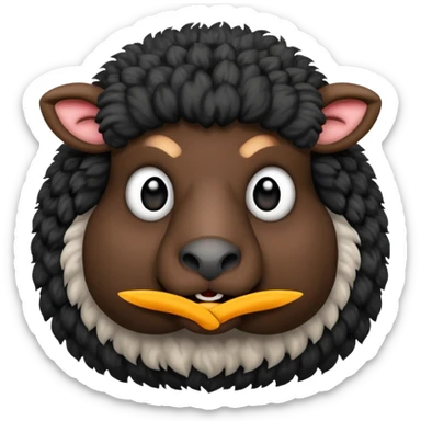 angery black sheep saying fuck you sticker