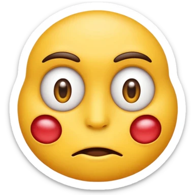 un emoji mordiendose el labio y mirando hacia arroba sticker