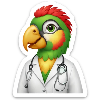Parrot doctor sticker