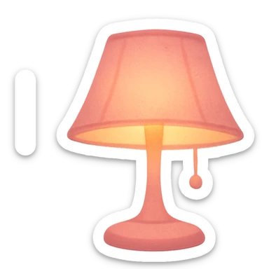 pink cozy reading lamp with a warm glow, peaceful sticker
