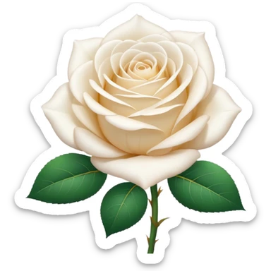 A white rose emoji in iOS emoji style, clean and smooth vector illustration, soft lighting, subtle gradients, minimal and cute, centered, transparent background, high clarity, no outline, no text
 sticker