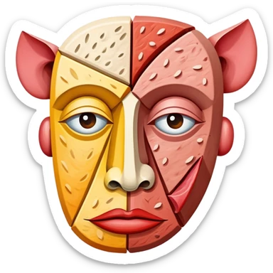 picasso abstract art SPAM MEAT face painting sticker