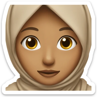 Tan girl in hijab with brown eyes sticker