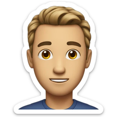 a guy with a big forehead sticker