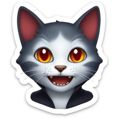 Vampire cat sticker