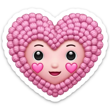 Pink heart crochet  sticker