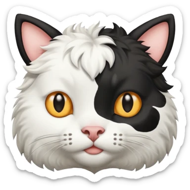 Cat black and white like a cow sticker